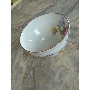Vintage Melba Bone China Floral Rose Small Bowl Gold Rim Made in England AI